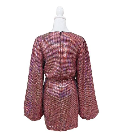 Rhode Isa Sequin Mini Dress 8 Purple NWT - Picture 5 of 8